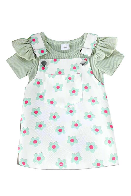 Green Flower Romper Dress - Calla Lily Cosmetics + CL kids