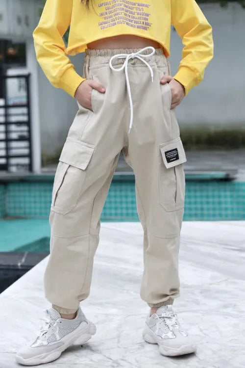 Beige Tween Cargo Pants - Calla Lily Cosmetics + CL kids