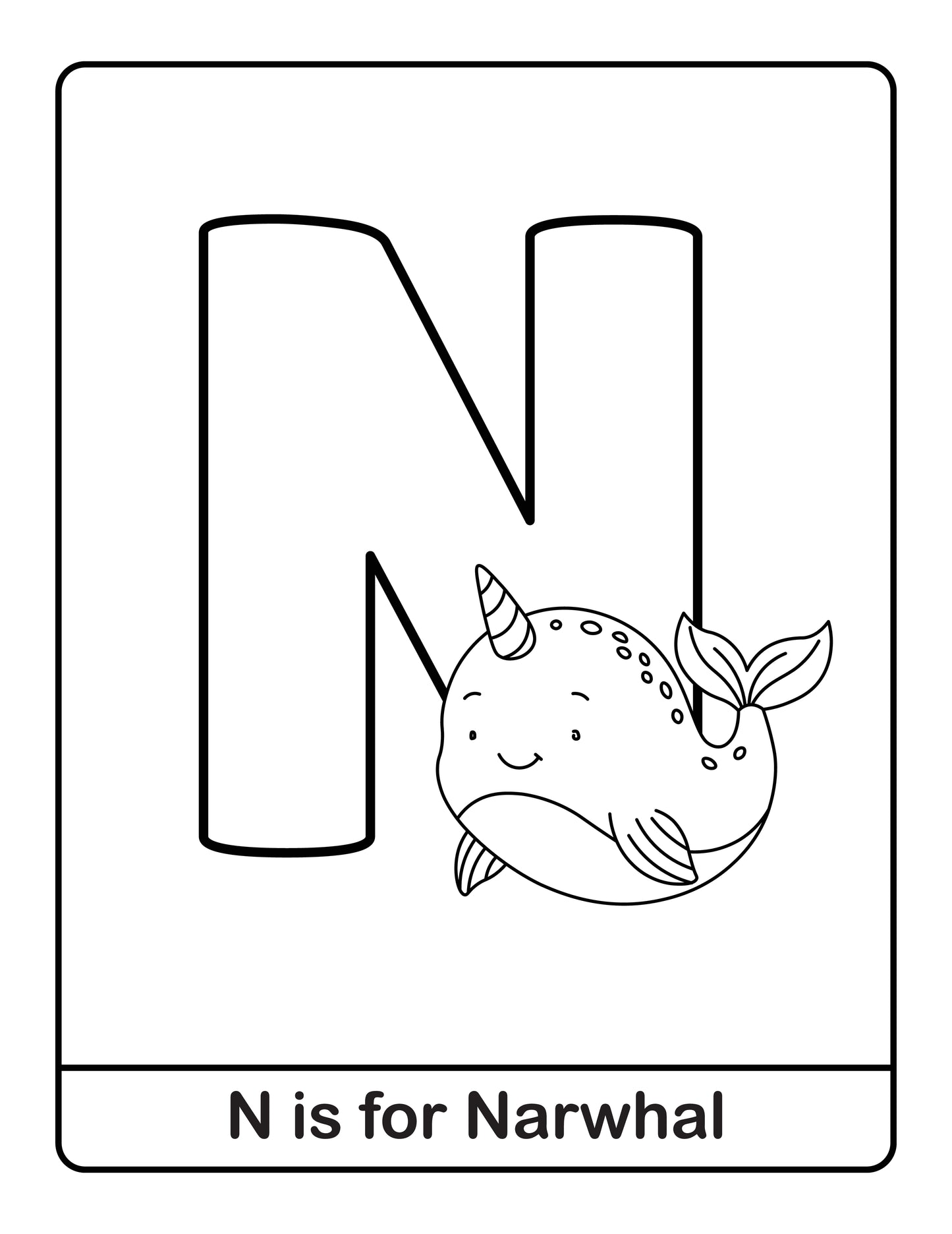 N is for Narwhal? Coloring Sheet