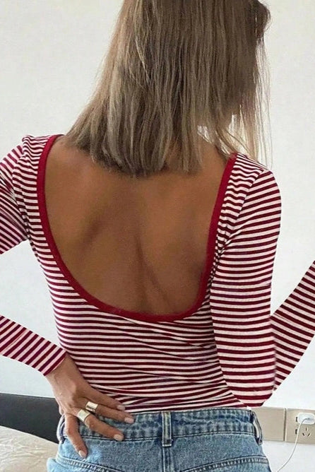 Pink Striped Long Sleeve Shirt