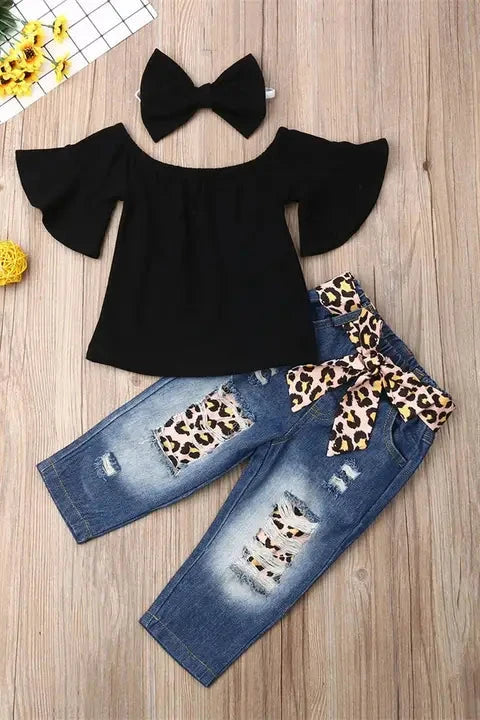 Top and Cheetah Print Jeans - Calla Lily Cosmetics + CL kids