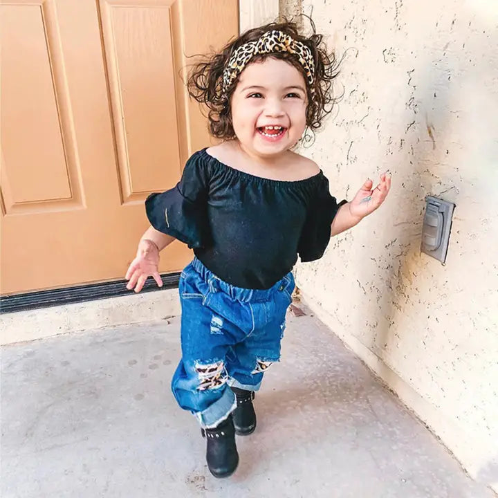 Top and Cheetah Print Jeans - Calla Lily Cosmetics + CL kids