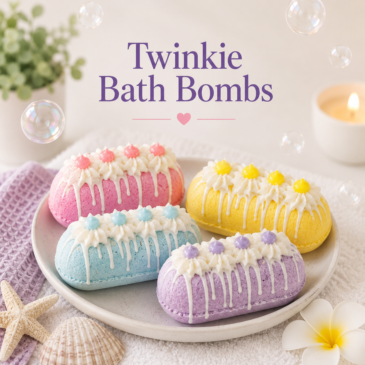 picture of twunkie bath bombs on a white plate