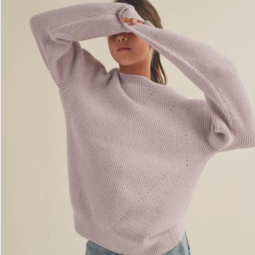 Lavender Long Sleeve Sweater-Tween - Calla Lily Cosmetics + CL kids