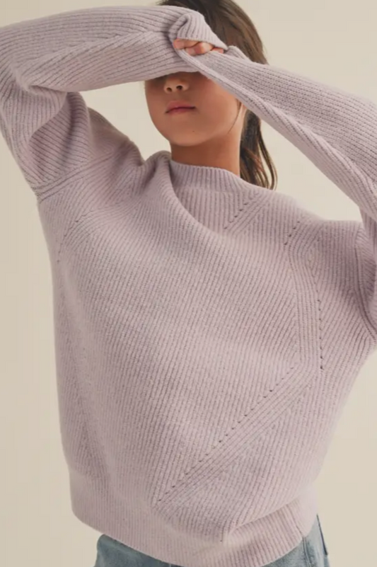 Lavender Long Sleeve Sweater-Tween - Calla Lily Cosmetics + CL kids