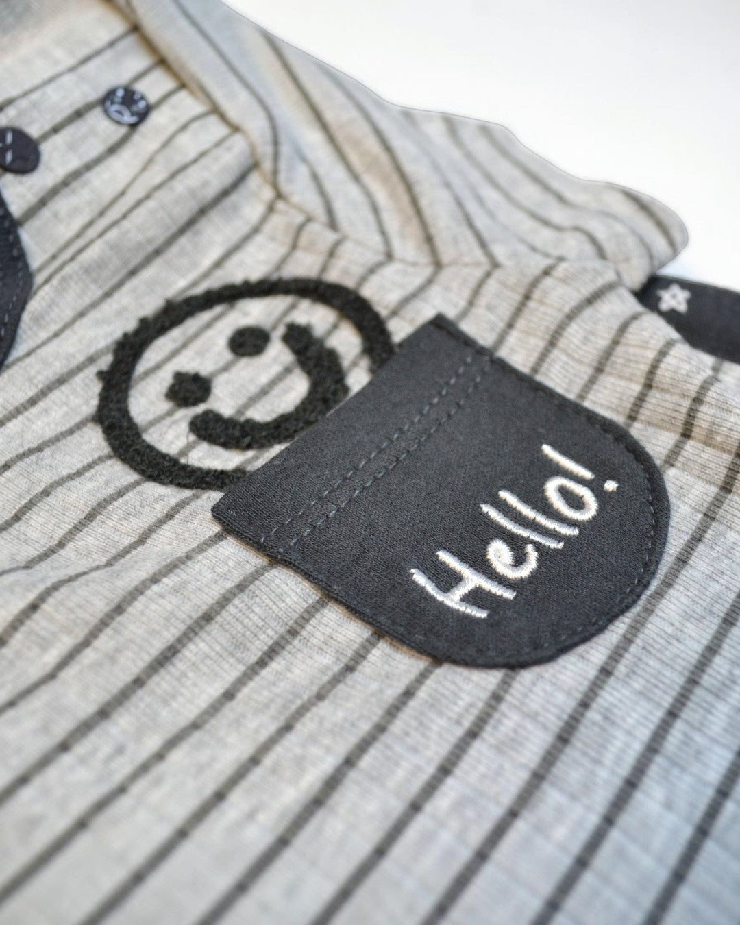 Pack of 3 Grey Smile Hello Bodysuits
