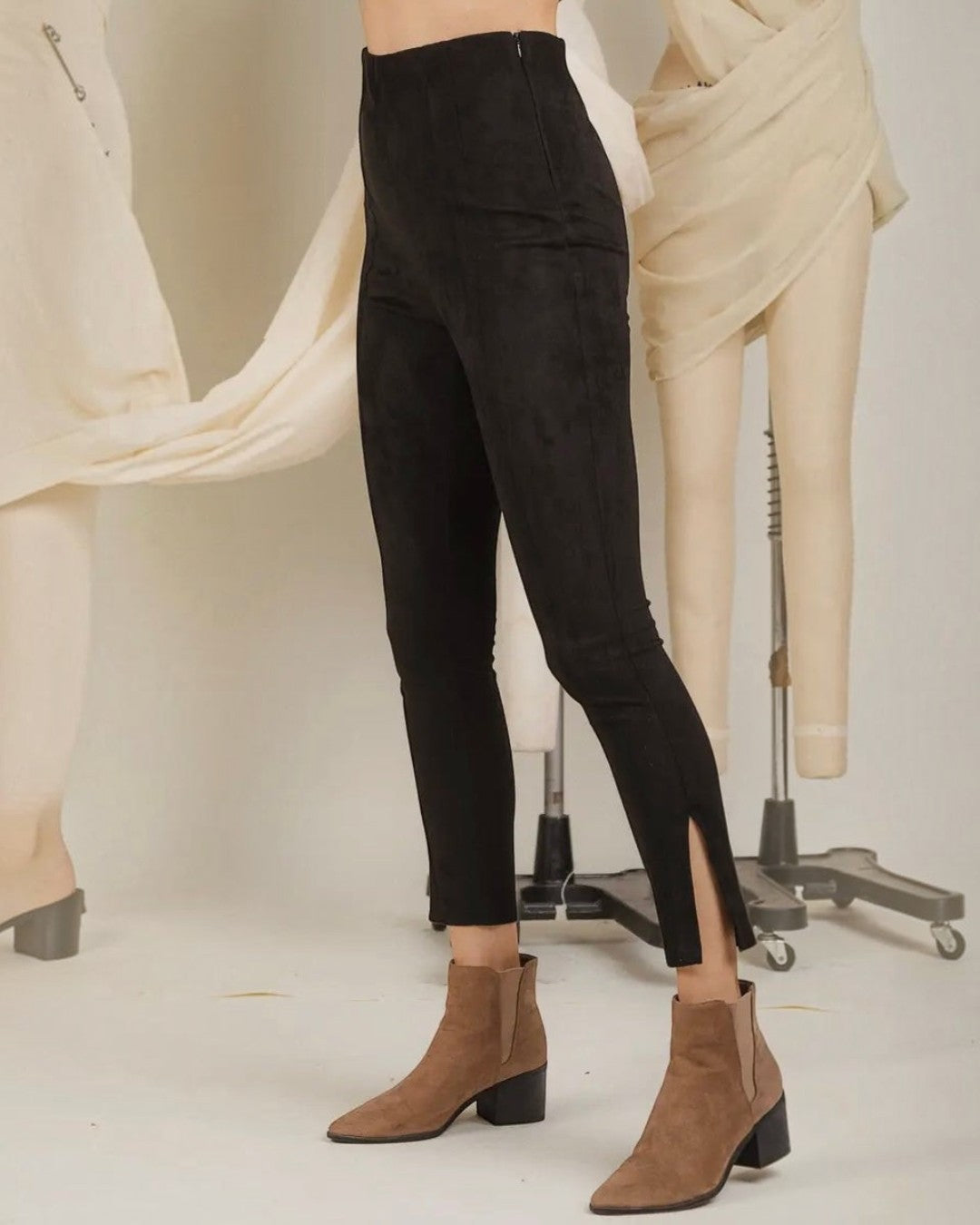 Faux Suede Leggings - Black - Calla Lily Cosmetics + CL kids