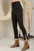 Faux Suede Leggings - Black