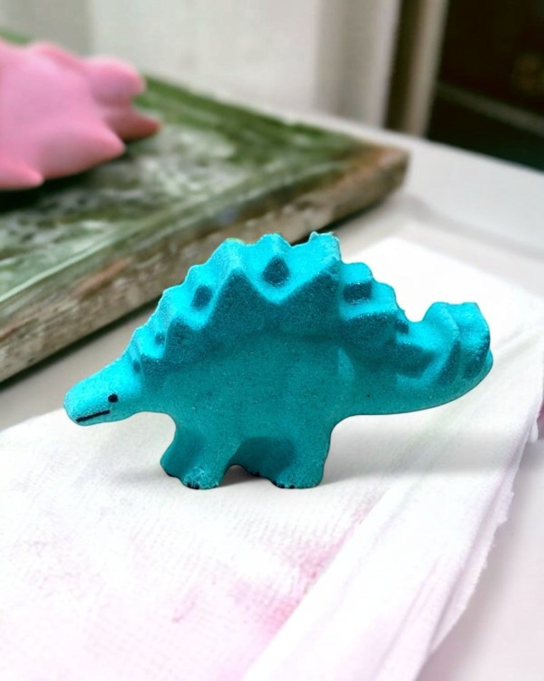 Stegosaurus Bath Bomb - Teal - Calla Lily Cosmetics + CL kids