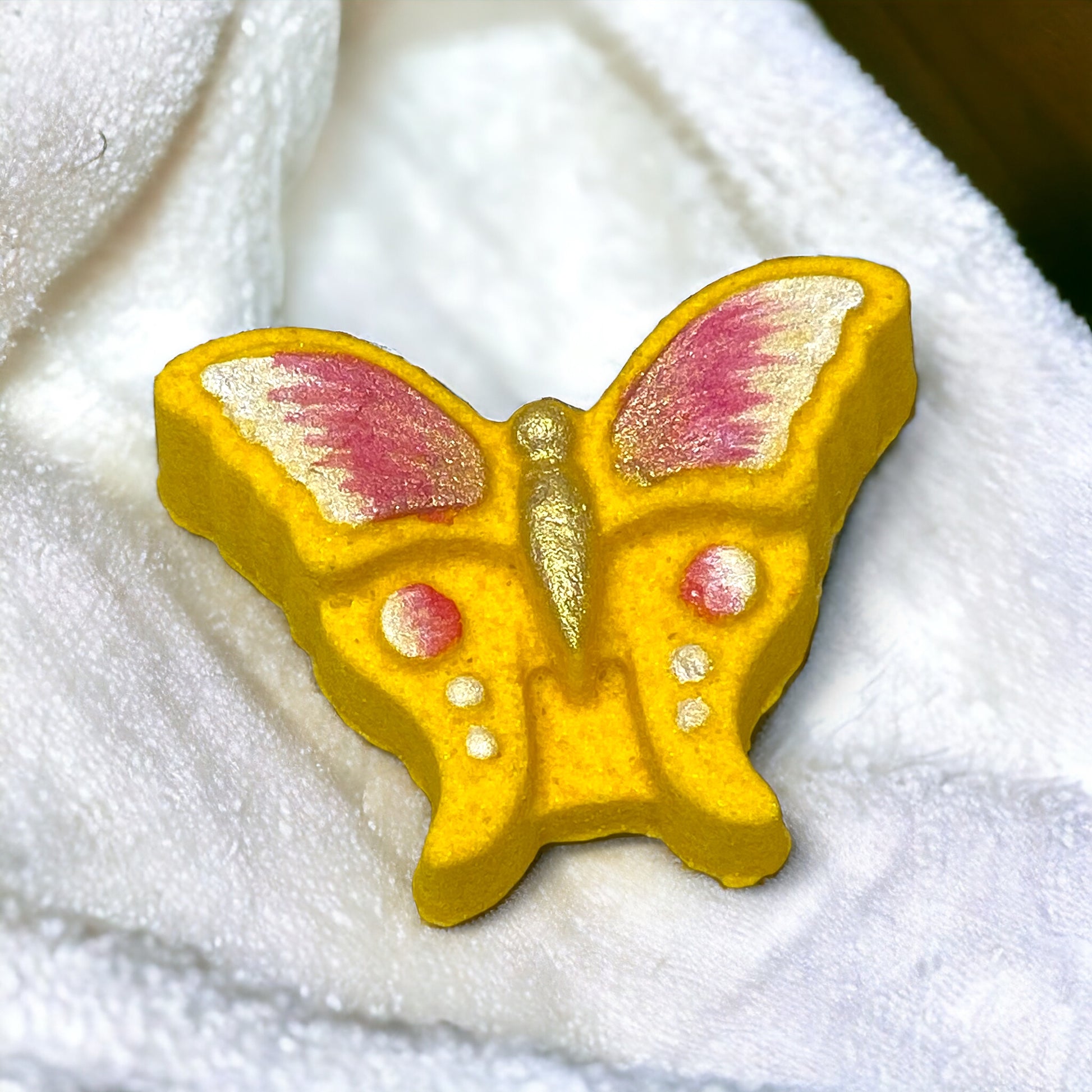 Butterfly Bath Bomb - Yellow - Calla Lily Cosmetics + CL kids