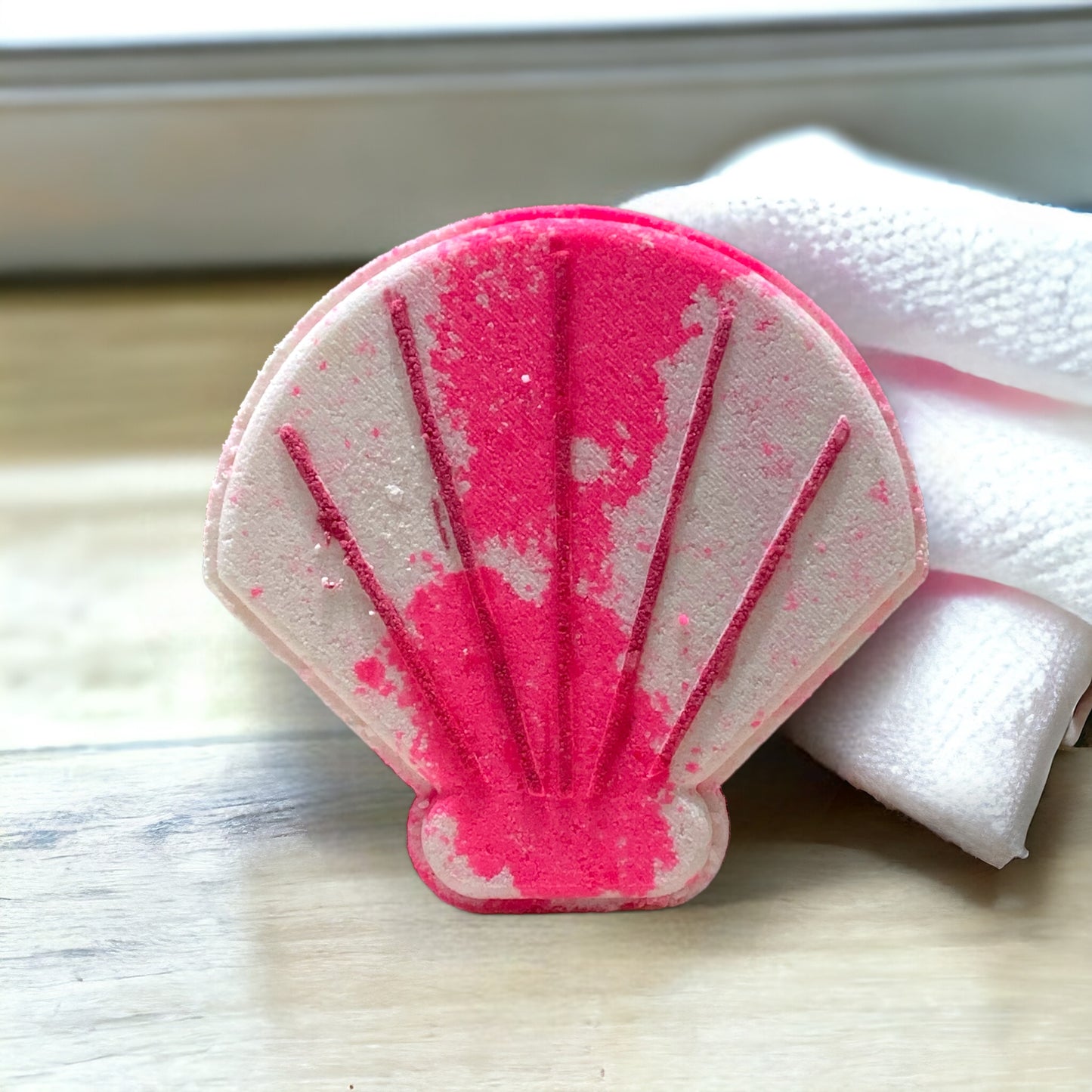 Shell Bath Bomb - Pink & White - Calla Lily Cosmetics + CL kids