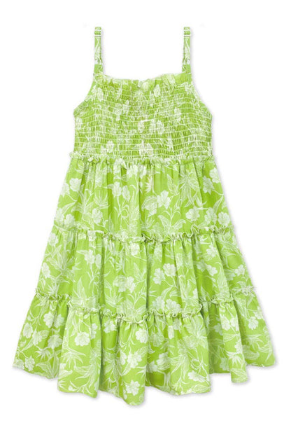 Green Maxi Dress with Back Smocking
