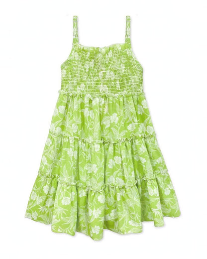 Green Maxi Dress with Back Smocking