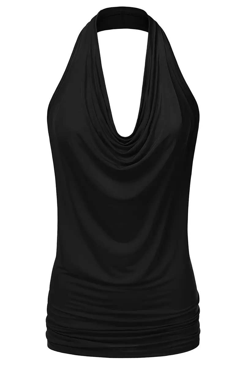 Backless Cross-Pleated Resort Top