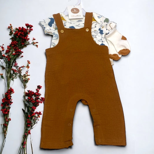 Brown Baby Dino Jumper Set - Calla Lily Cosmetics + CL kids