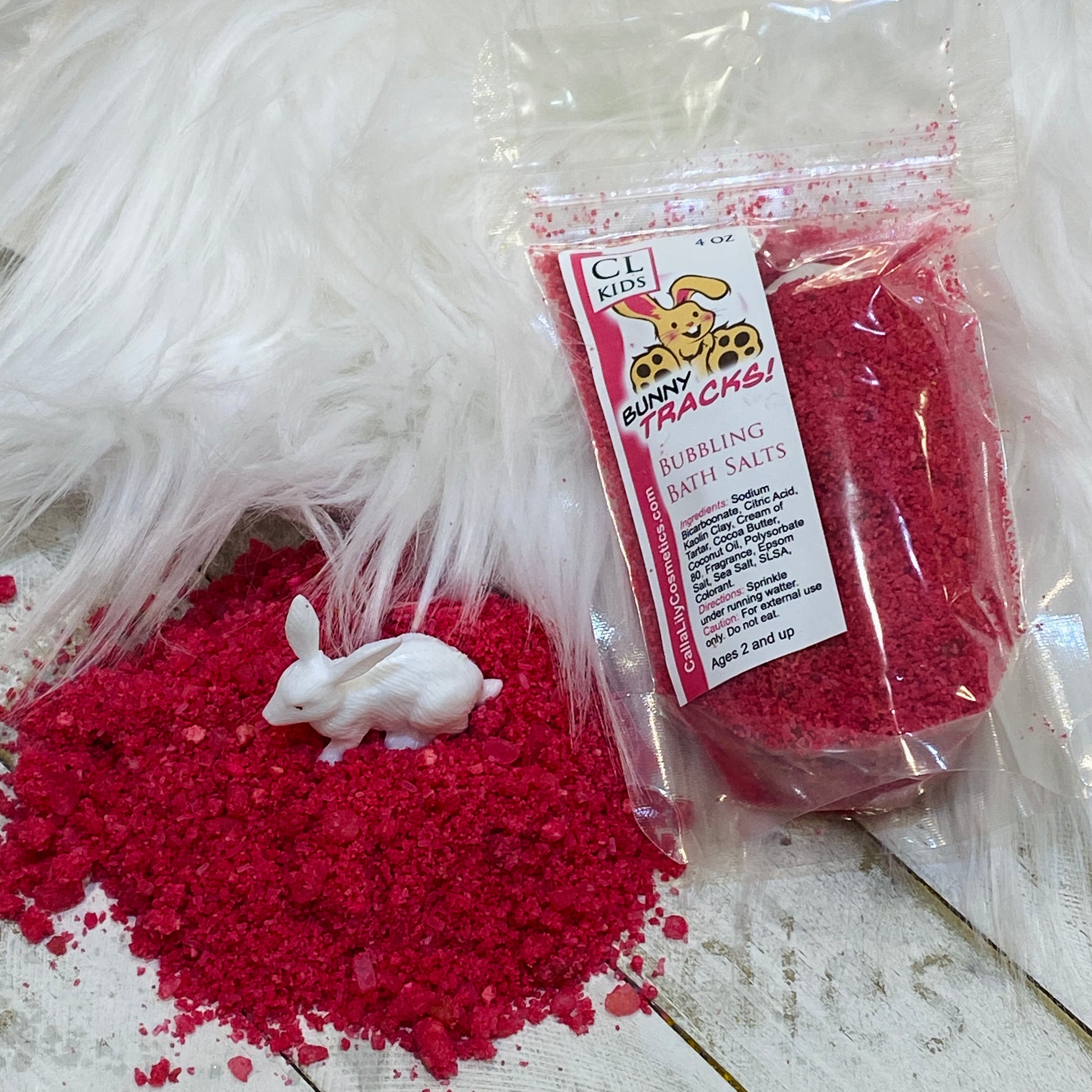 Bunny Tracks Bubbling Bath Salts - Calla Lily Cosmetics + CL kids