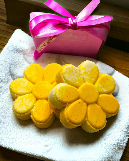 Sugared Lemon Flower Bath Bomb - Calla Lily Cosmetics + CL kids