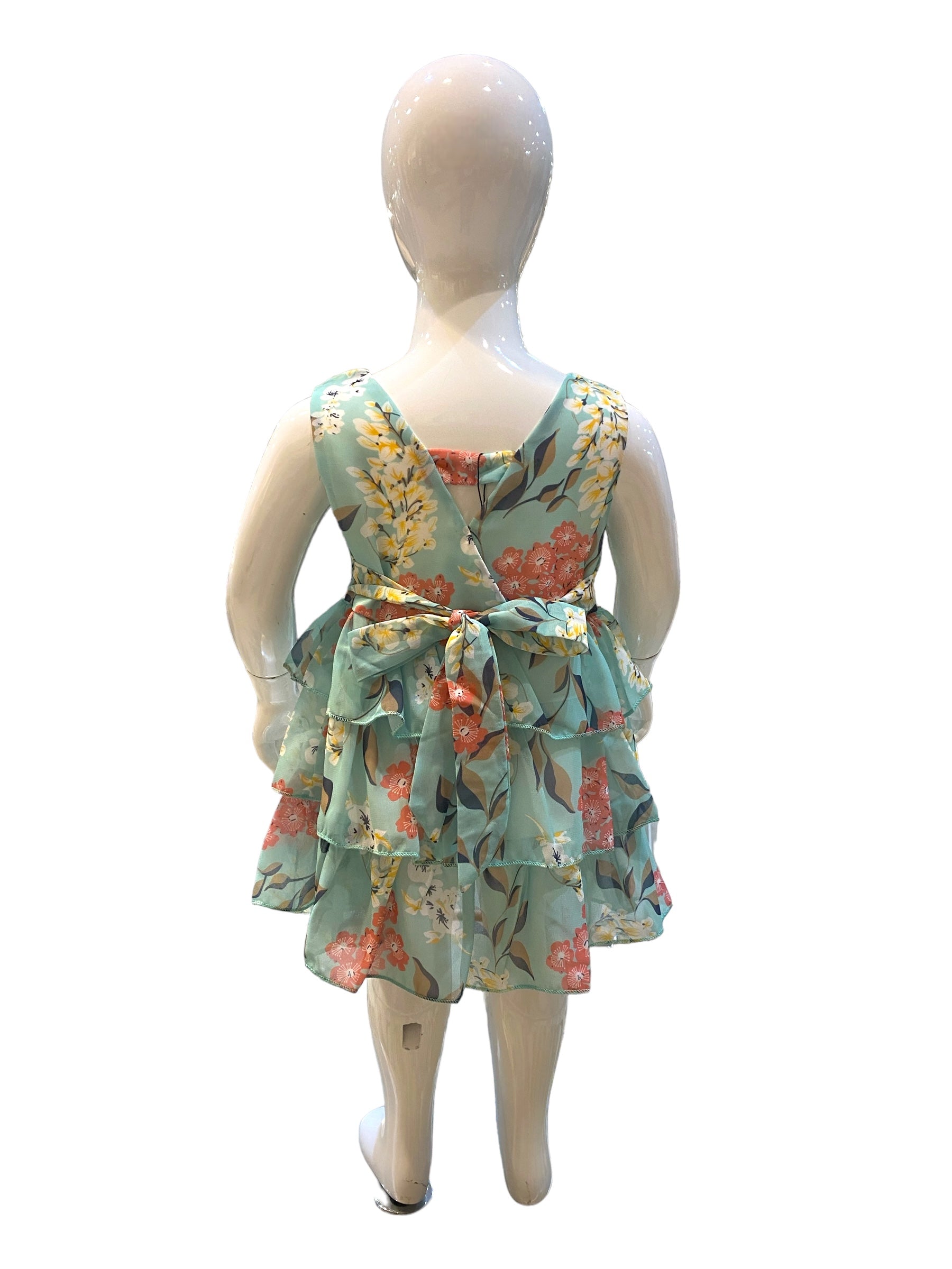 Little Girls Teal Floral Ruffle Dress - Calla Lily Cosmetics + CL kids