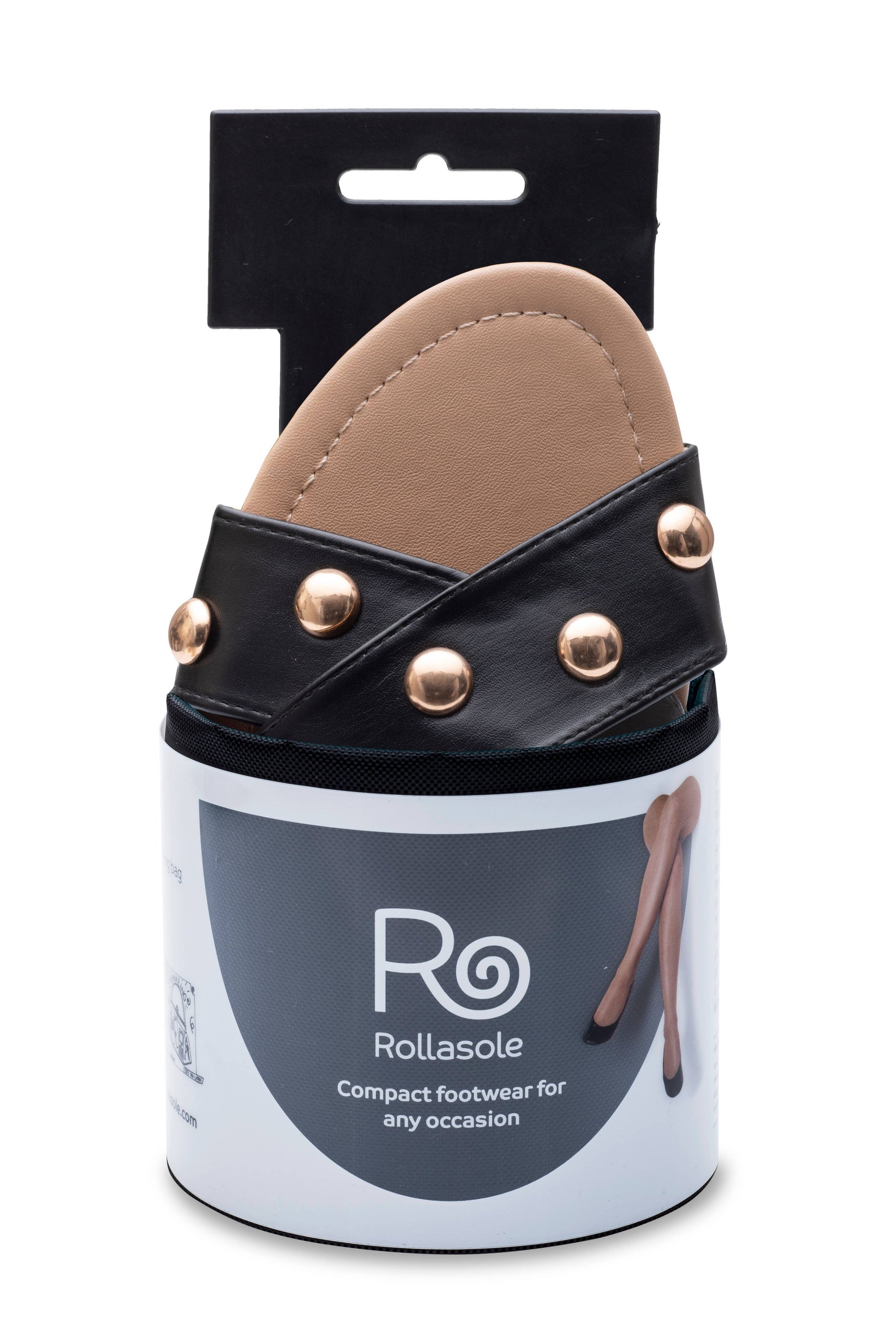 Rollasole sandal with packaging on a white background