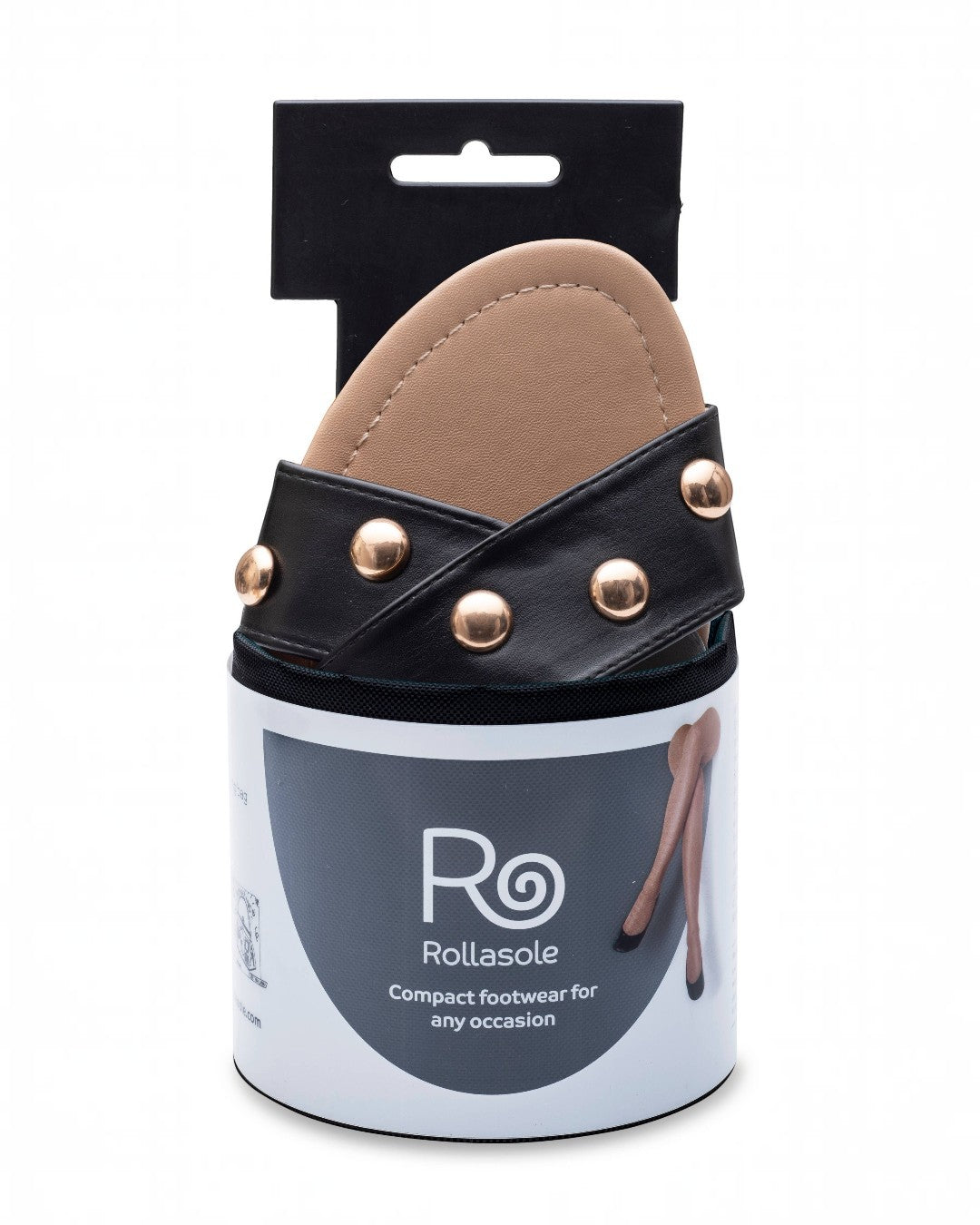 Rollasole sandal with packaging on a white background