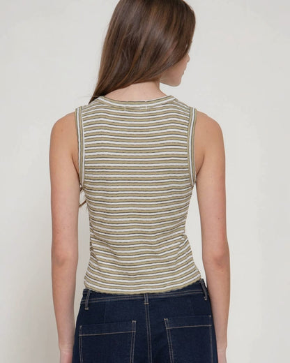 Crew Neck Striped Tank