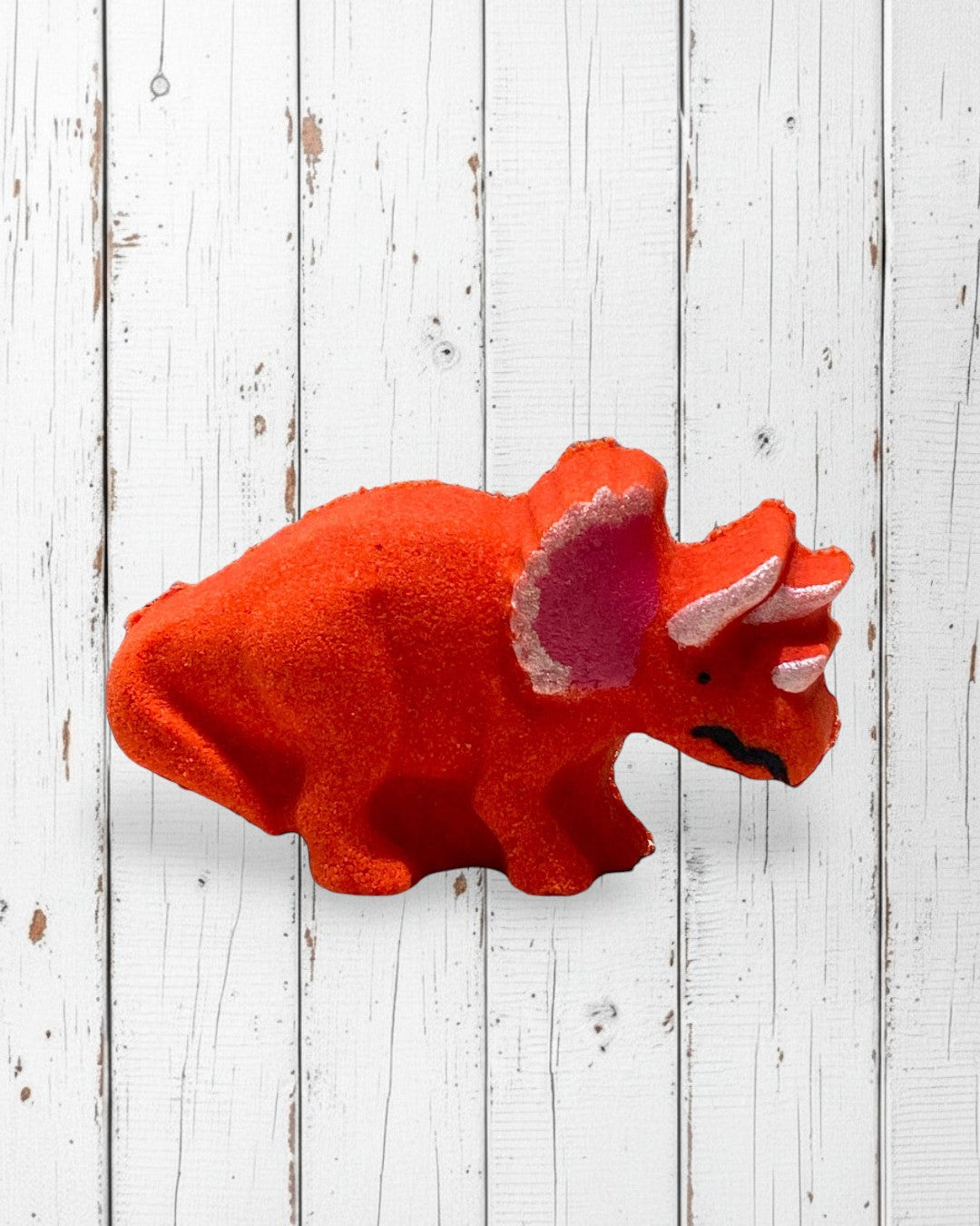 Med. Triceratops Bath Bomb - Red Orange - Calla Lily Cosmetics + CL kids