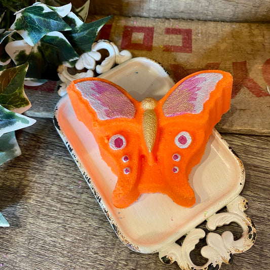 Butterfly Bath Bomb - Orange - Calla Lily Cosmetics + CL kids