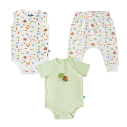 GentleCubs Snail and Cute Bugs Bodysuit 3pc Set