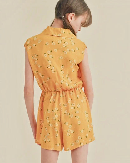Yellow Floral Skort Romper - Tween - Calla Lily Cosmetics + CL kids