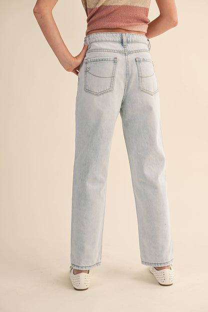 Tween Girl's Straight Leg Denim Pants/Jeans