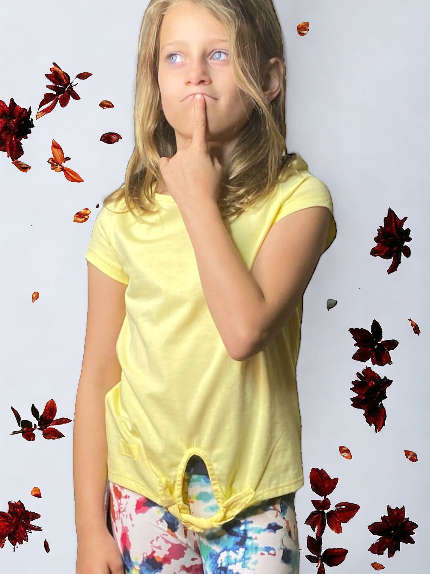 Girls Knot Tee - Light Yellow - Calla Lily Cosmetics + CL kids