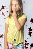 Girls Knot Tee - Light Yellow - Calla Lily Cosmetics + CL kids