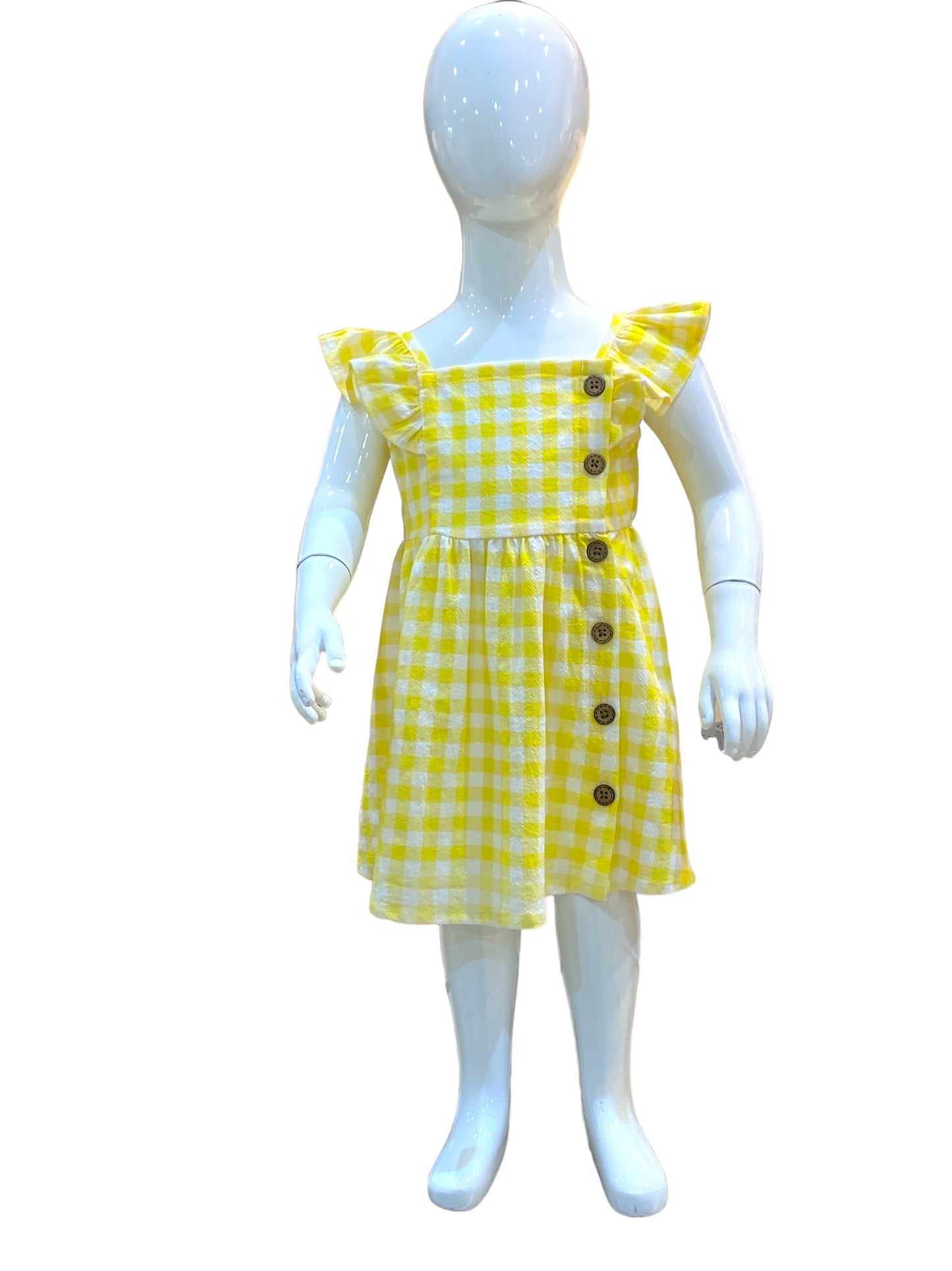 Yellow Check Button Dress - Calla Lily Cosmetics + CL kids