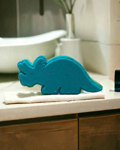 Triceratops Dino Bath Bomb - Teal - Calla Lily Cosmetics + CL kids