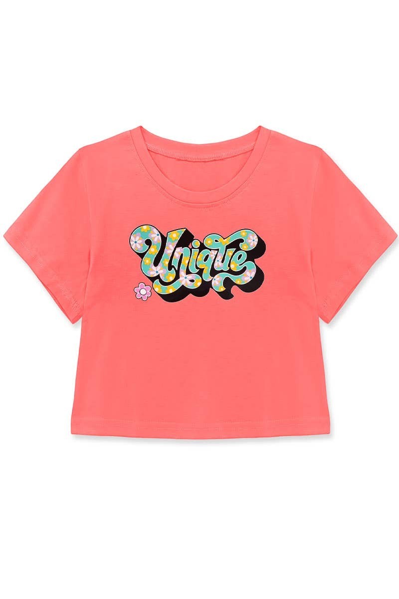 Crop Tee with Unique Print