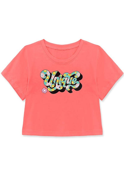 Crop Tee with Unique Print