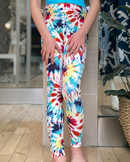 Kids Bright Tie Dye Print Leggings - Calla Lily Cosmetics + CL kids