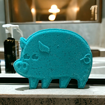 Piggy Bath Bomb - Teal - Calla Lily Cosmetics + CL kids