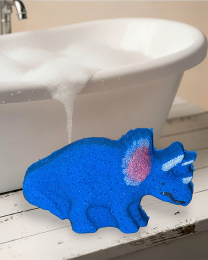 Med. Triceratops Bath Bomb - Blue - Calla Lily Cosmetics + CL kids