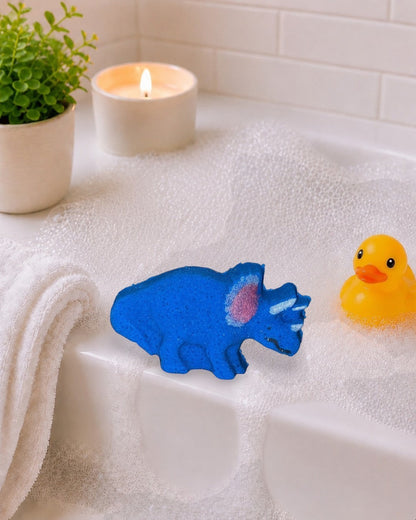 Med. Triceratops Bath Bomb - Blue - Calla Lily Cosmetics + CL kids