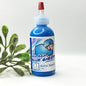 A bottle of our blue sheep bath paints against a white background