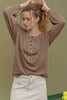 Half Button Oversized Knit Top