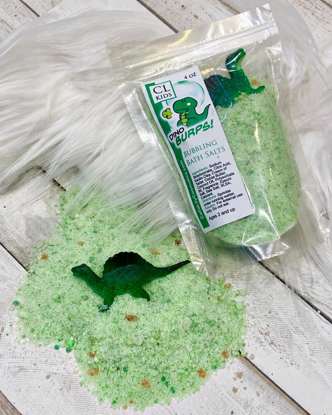 Dino Burps Bubbling Bath Salts - Calla Lily Cosmetics + CL kids