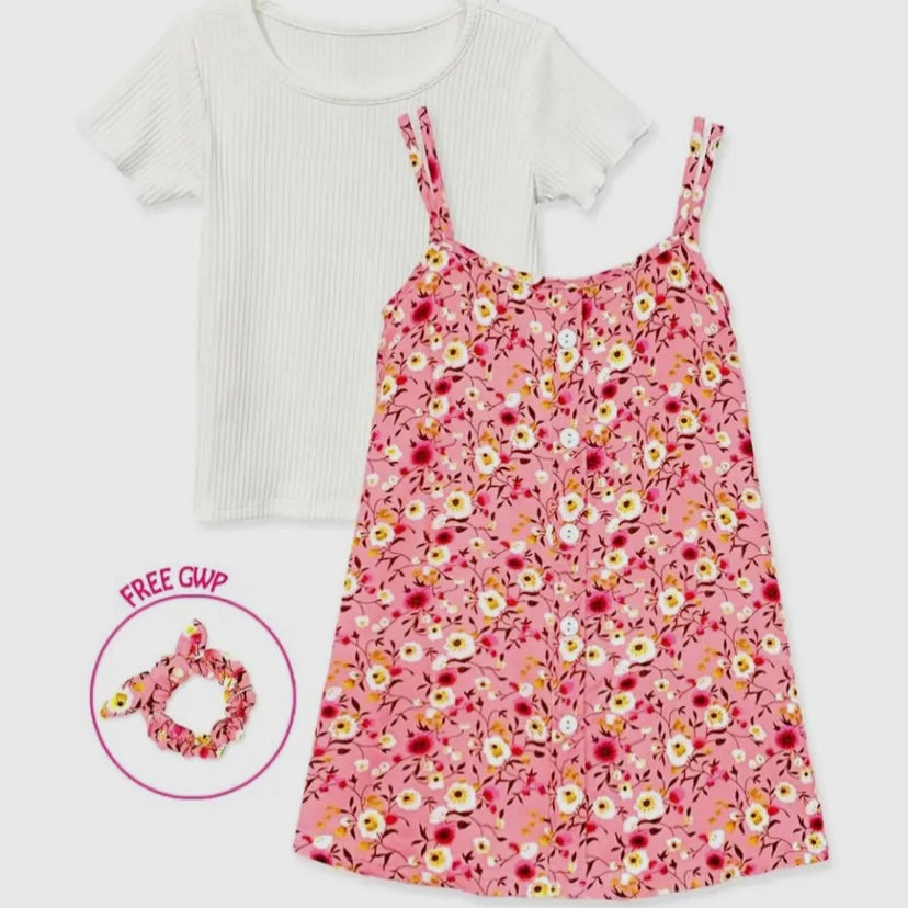 Rose Pink & White 2-Piece Dress - Calla Lily Cosmetics + CL kids