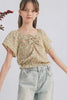 Short Sleeve Cinched Floral Top - Tween - Calla Lily Cosmetics + CL kids