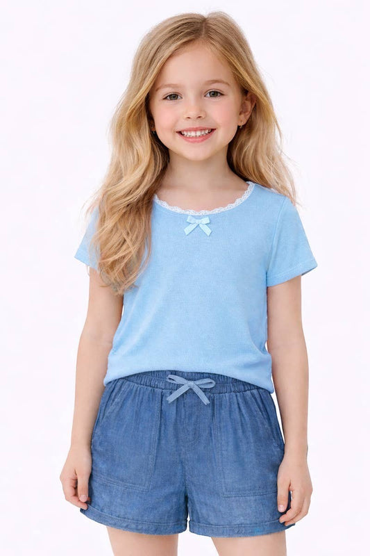 Chambray Shorts in Denim Blue