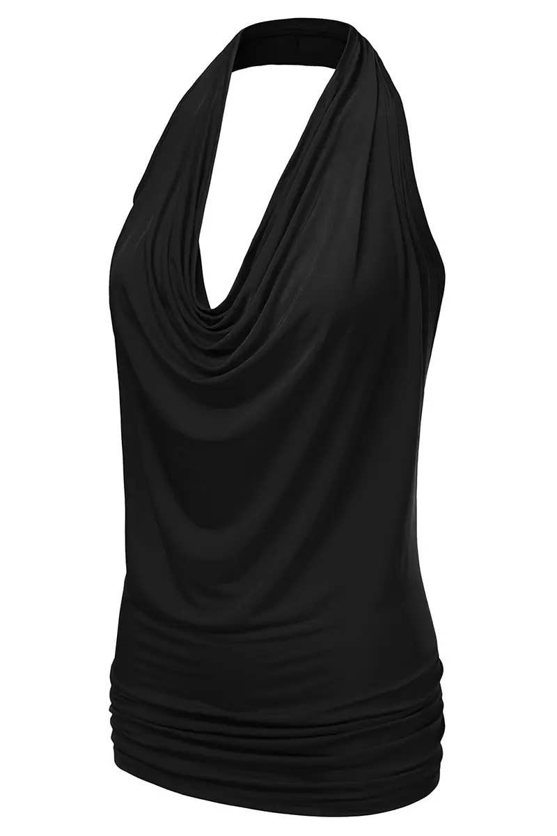 Backless Cross-Pleated Resort Top
