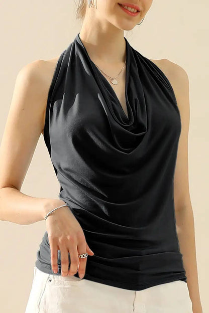 Backless Cross-Pleated Resort Top