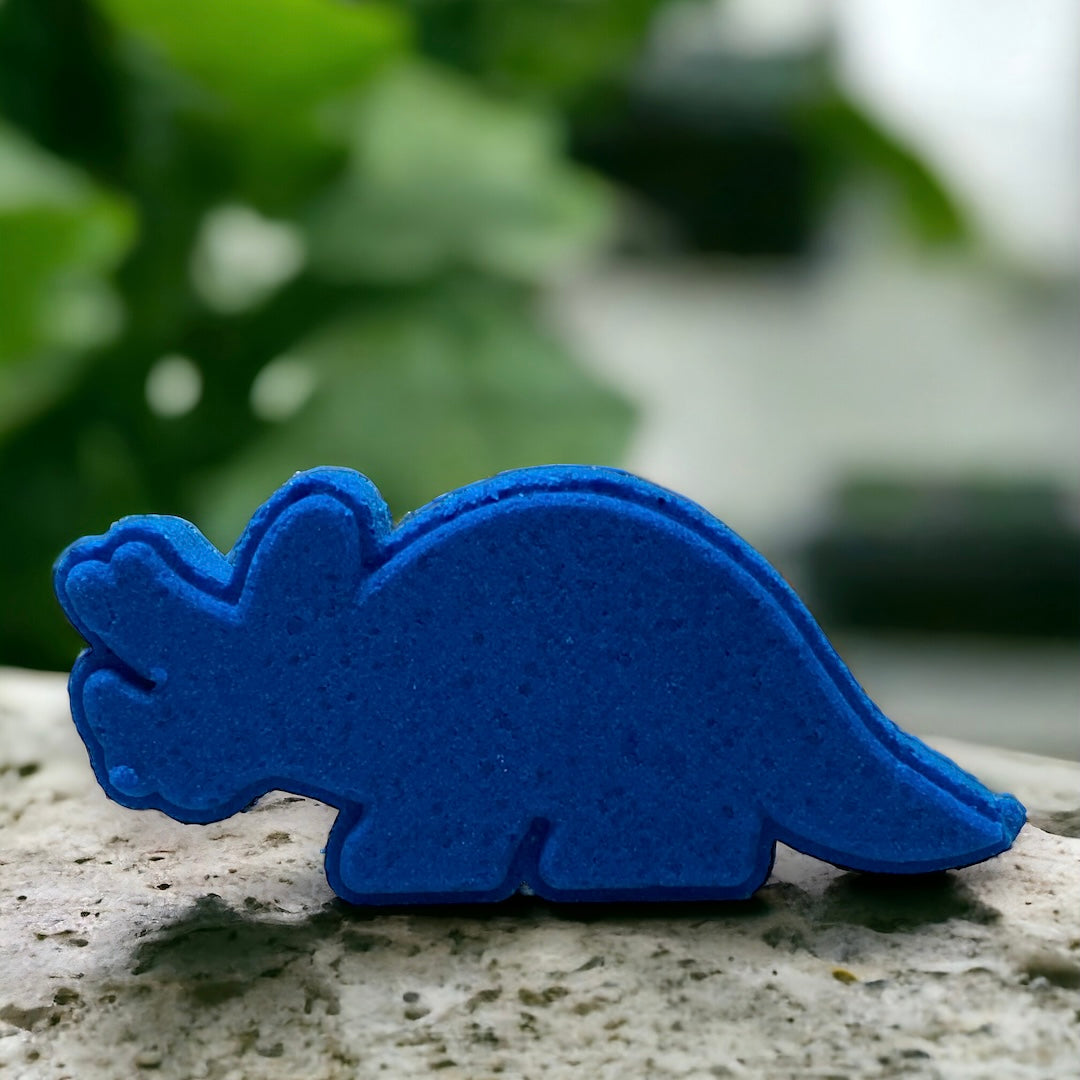 Triceratops Dino Bath Bomb - Blue - Calla Lily Cosmetics + CL kids