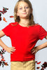 Tween Rib Knit Tee - Red - Calla Lily Cosmetics + CL kids